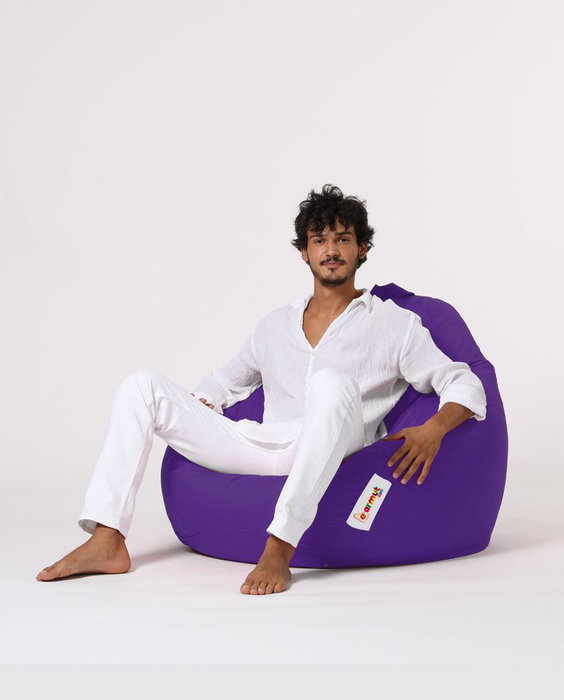 Atelier Del Sofa Premium XXL Puf de Jardín Morado Impermeable Comodidad y Relajación 115 cm